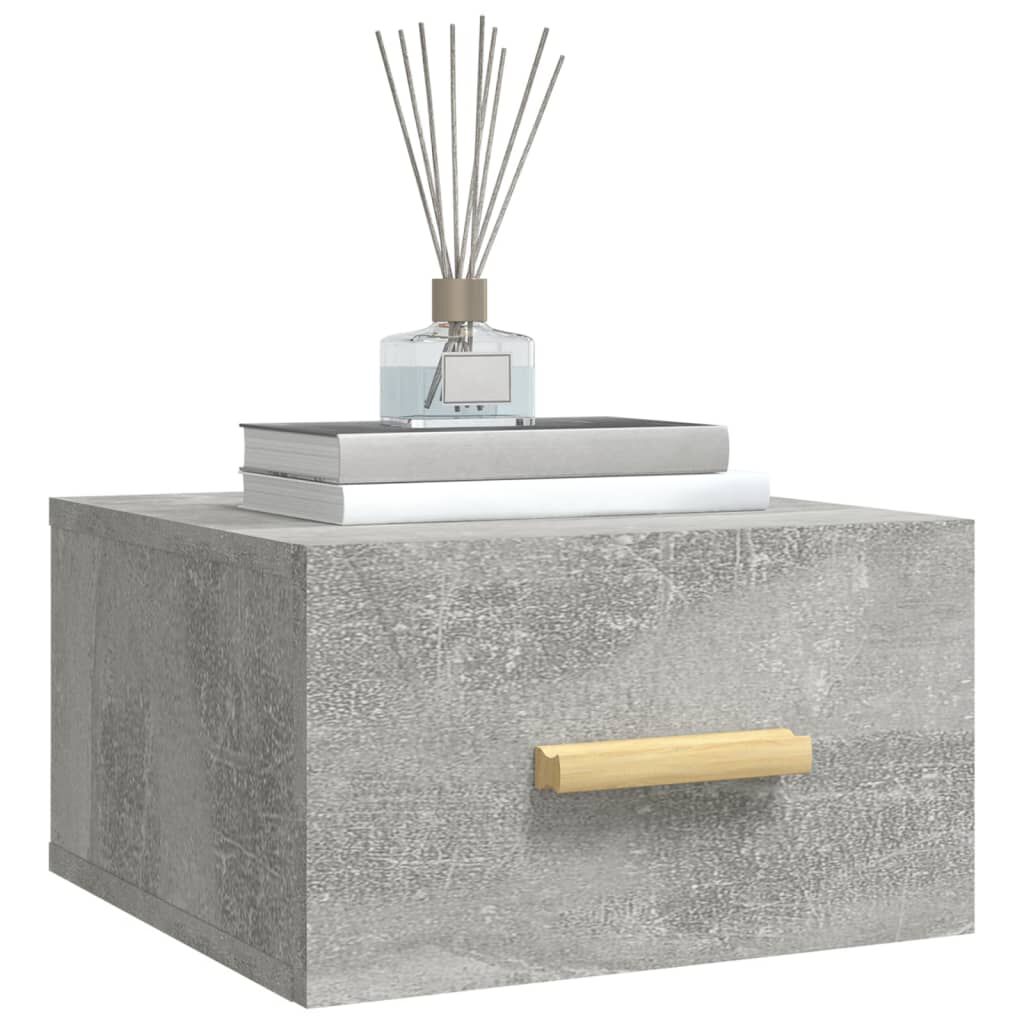 vidaXL Wall-mounted Bedside Cabinets 2 pcs Concrete Grey 35x35x20 cm