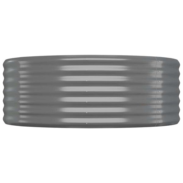 vidaXL Garden Raised Bed Powder-coated Steel 100x100x36 cm Grey