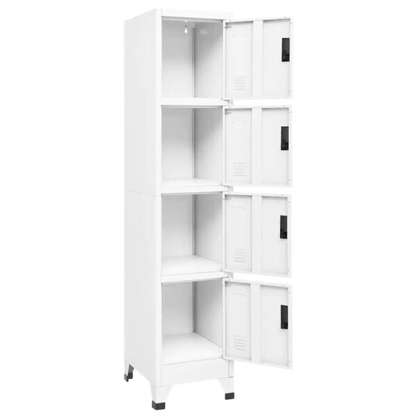 vidaXL Locker Cabinet White 38x45x180 cm Steel