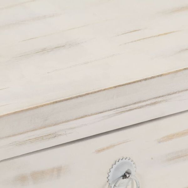vidaXL Bedside Cabinet White 40x30x50 cm Solid Mango Wood