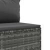 vidaXL 6 Piece Garden Lounge Set with Cushions Grey Poly Rattan