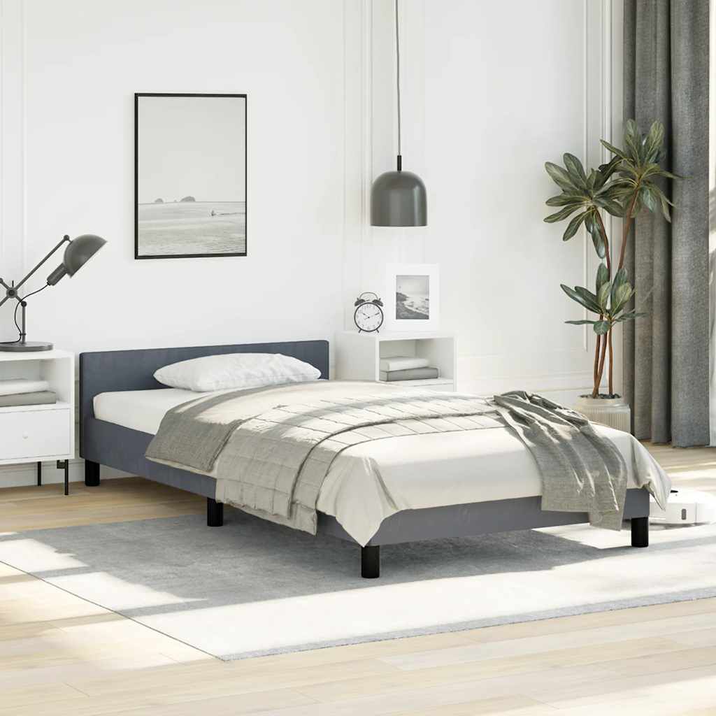 vidaXL Bed Frame without Mattress Dark Grey 100x203 cm Velvet