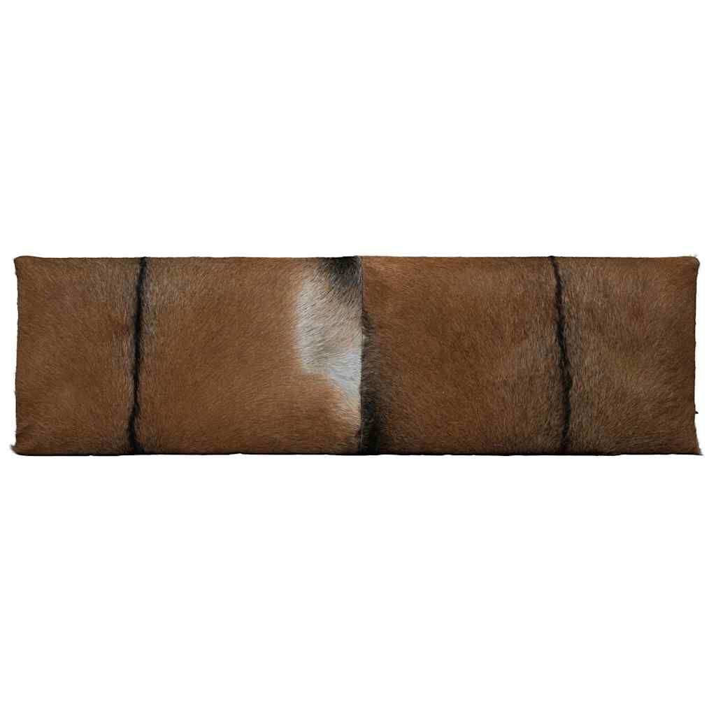 vidaXL Bench Real Leather Teak