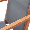 vidaXL Garden Lounge Chair Grey Solid Eucalyptus Wood and Textilene