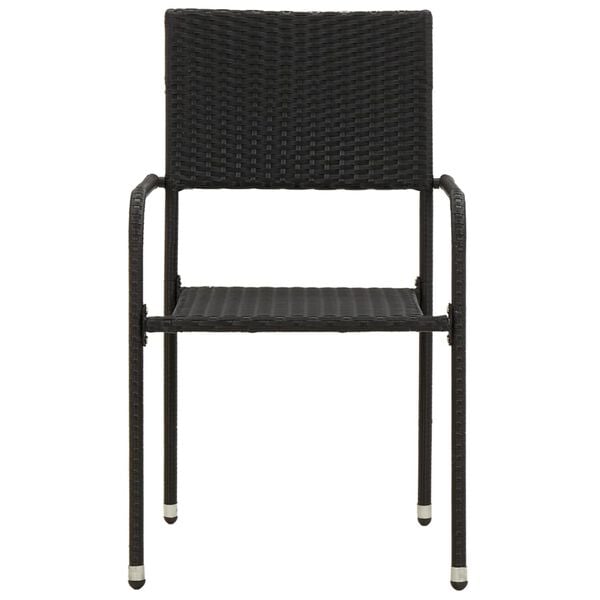vidaXL 5 Piece Outdoor Dining Set Poly Rattan Black