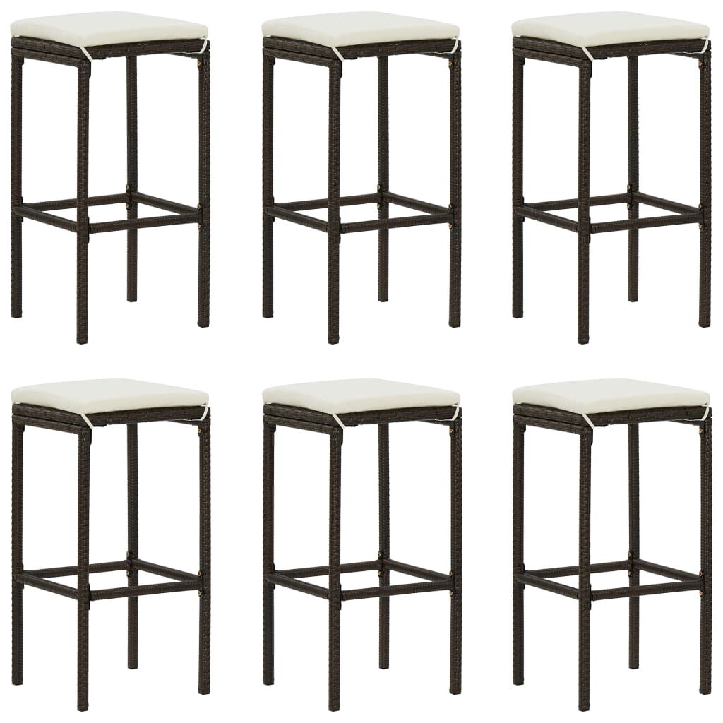 vidaXL 7 Piece Garden Bar Set with Cushions Brown