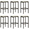 vidaXL 7 Piece Garden Bar Set with Cushions Brown
