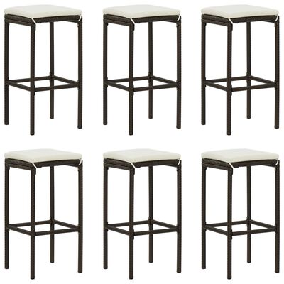 vidaXL 7 Piece Garden Bar Set with Cushions Brown