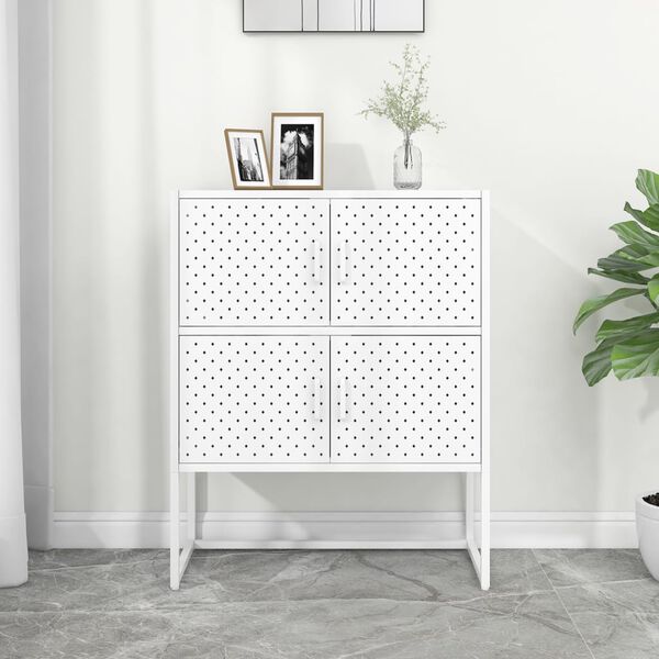 vidaXL Highboard White 80x35x100 cm Steel