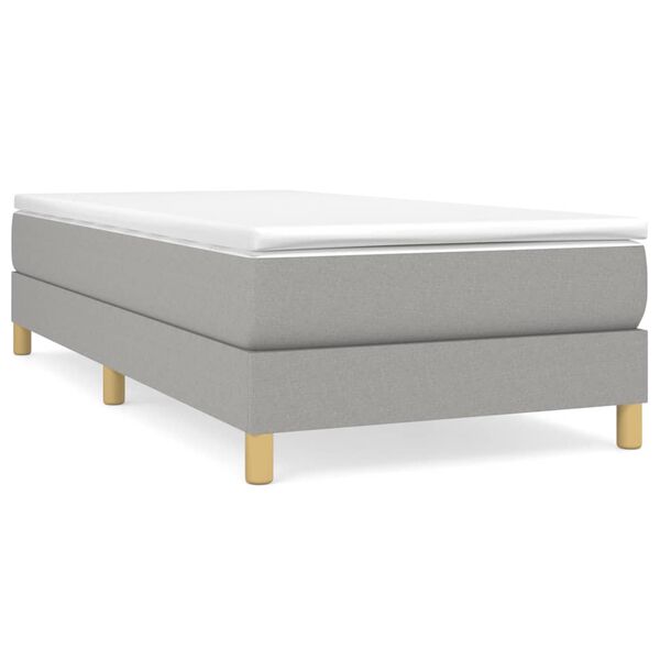 vidaXL Bed Frame without Mattress Light Grey Twin Fabric (US Only)