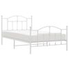 vidaXL Metal Bed Frame without Mattress with Footboard White 100x200cm