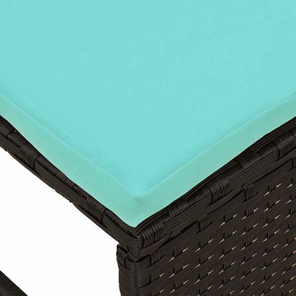 vidaXL Garden Sofa Set 6 pcs Black and turquoise Poly Rattan