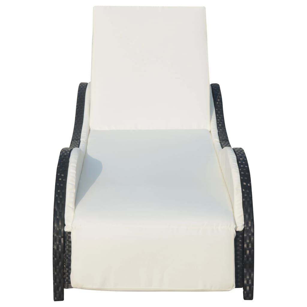 vidaXL Sun Lounger with Cushion Poly Rattan Brown