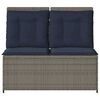 vidaXL Garden Bench with Cushion Grey Poly rattan