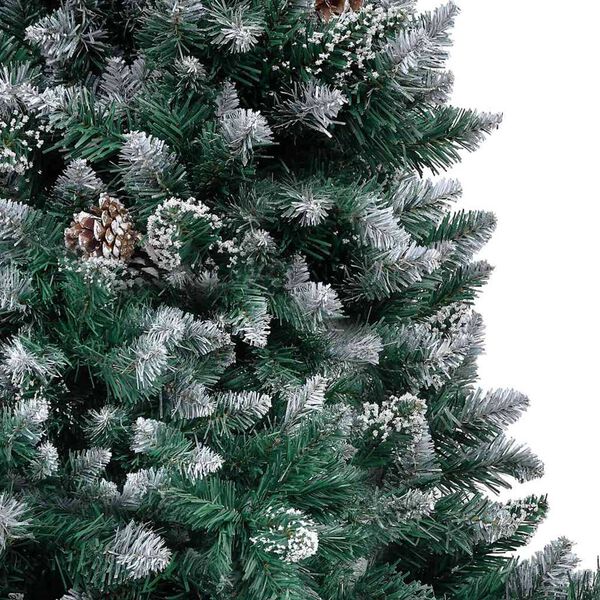 vidaXL Artificial Pre-lit Christmas Tree with Ball Set&Pine Cones 150 cm