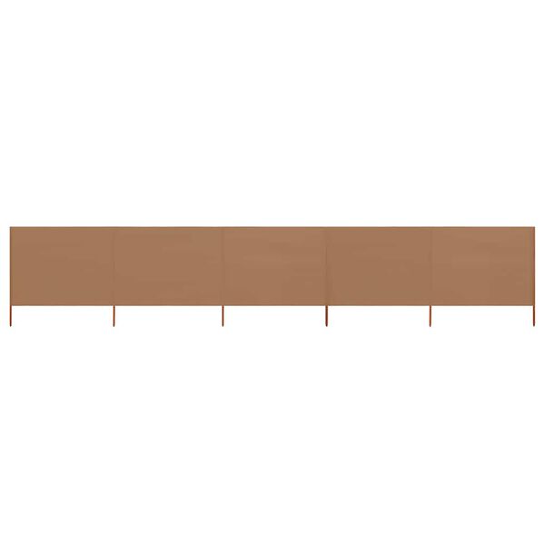 vidaXL 5-panel Wind Screen Fabric 600x80 cm Taupe