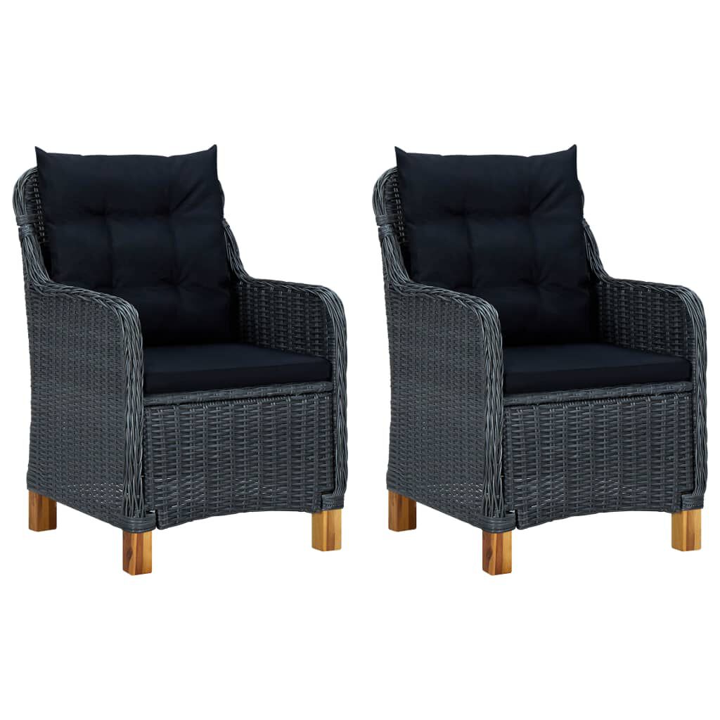vidaXL 3 Piece Garden Dining Set Dark Grey