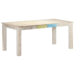 vidaXL Dining Table White 180x90x76 cm Solid Mango Wood