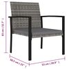 vidaXL Garden Dining Chairs 4 pcs Poly Rattan Grey