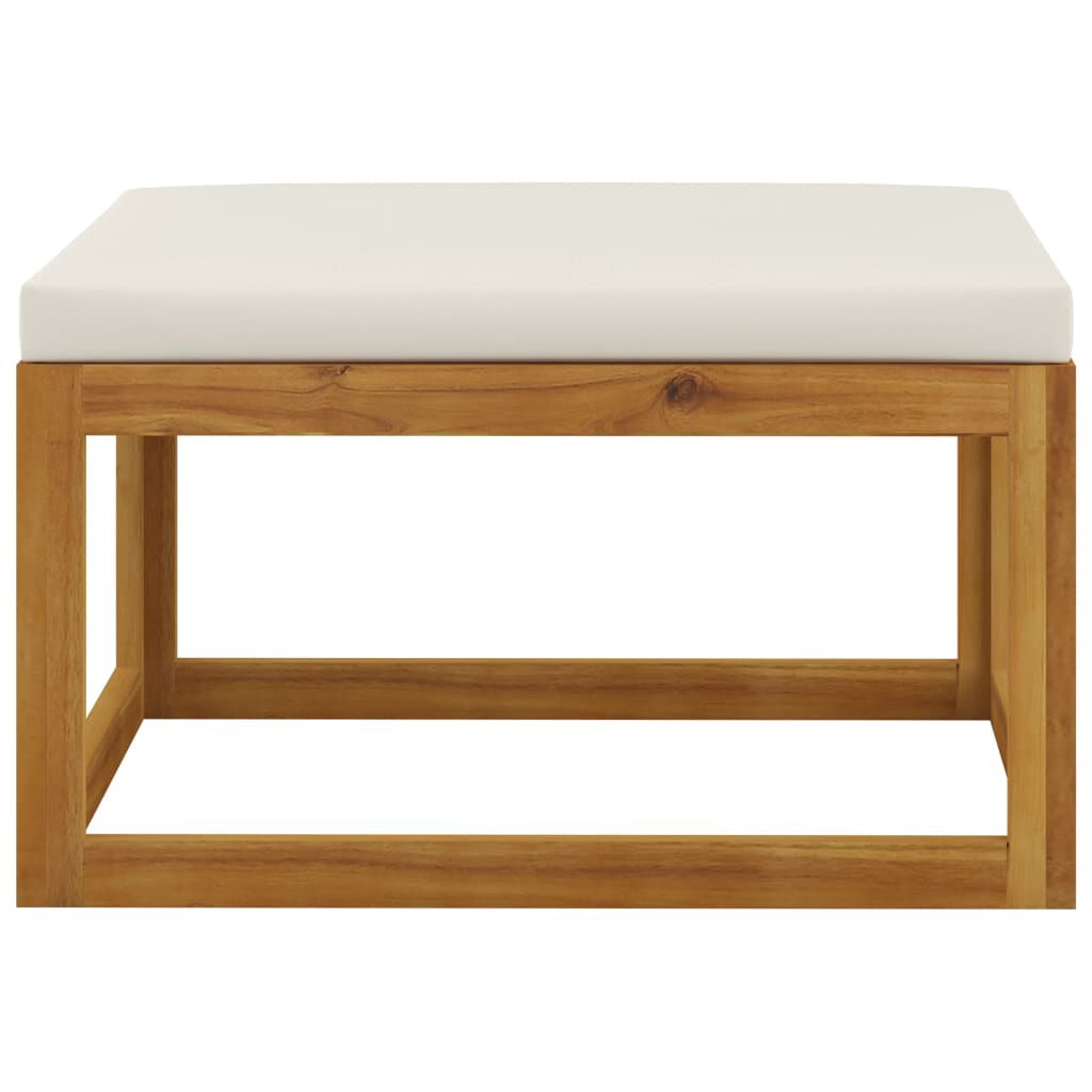 vidaXL 7 Piece Garden Lounge Set with Cushion Cream Solid Acacia Wood