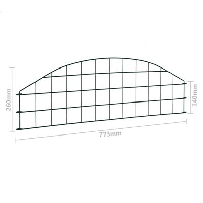 vidaXL Arched Garden Fence Set 77.3x26 cm Green