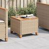 vidaXL Garden Table Beige 45x45x37 cm Poly Rattan Acacia Wood
