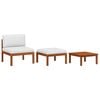 vidaXL 3 Piece Garden Lounge Set with Cushions Wood Acacia&Rope
