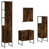 vidaXL 4 Piece Bathroom Cabinet Set Smoked Oak Engineered Wood