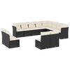 vidaXL 12 Piece Garden Sofa Set with Cushions Black Poly Rattan