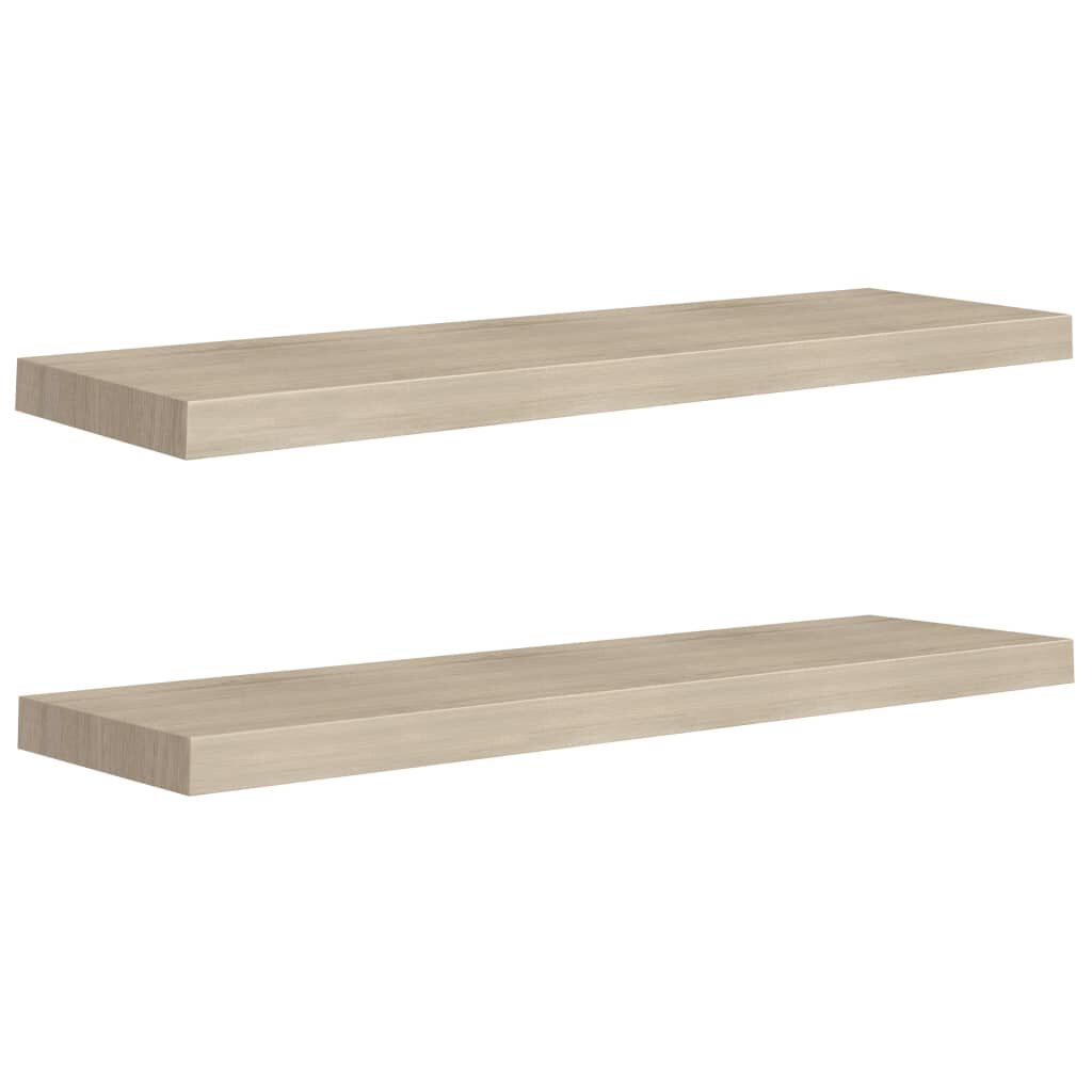 vidaXL Floating Wall Shelves 2 pcs Oak 90x23.5x3.8 cm MDF