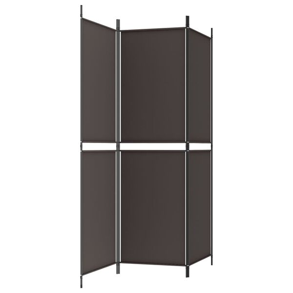 vidaXL 3-Panel Room Divider Brown 150x180 cm Fabric