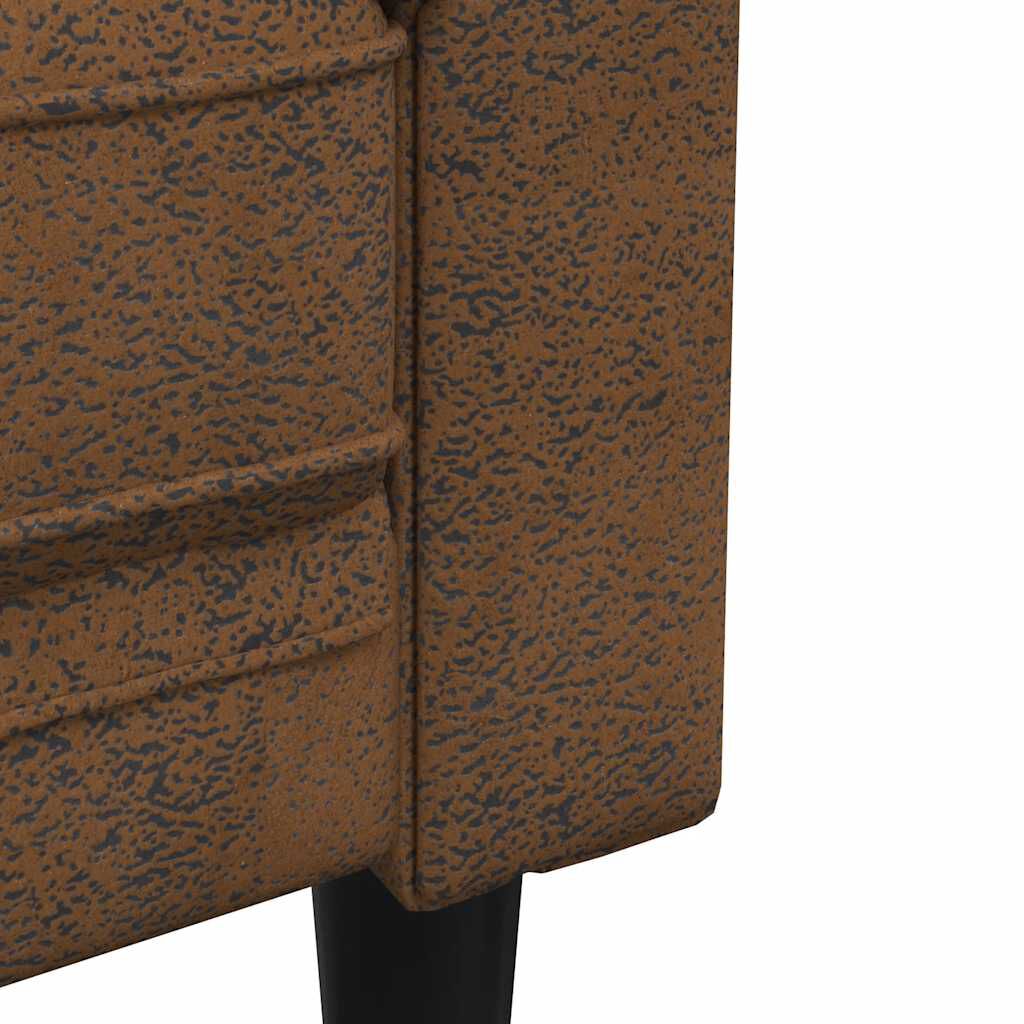 vidaXL Chesterfield Sofa 2-Seater Brown Fabric