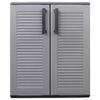 vidaXL Garden Storage Cabinet Grey and Black 68x37x84 cm PP