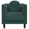 vidaXL Sofa Chair with Cushion Dark Green Velvet