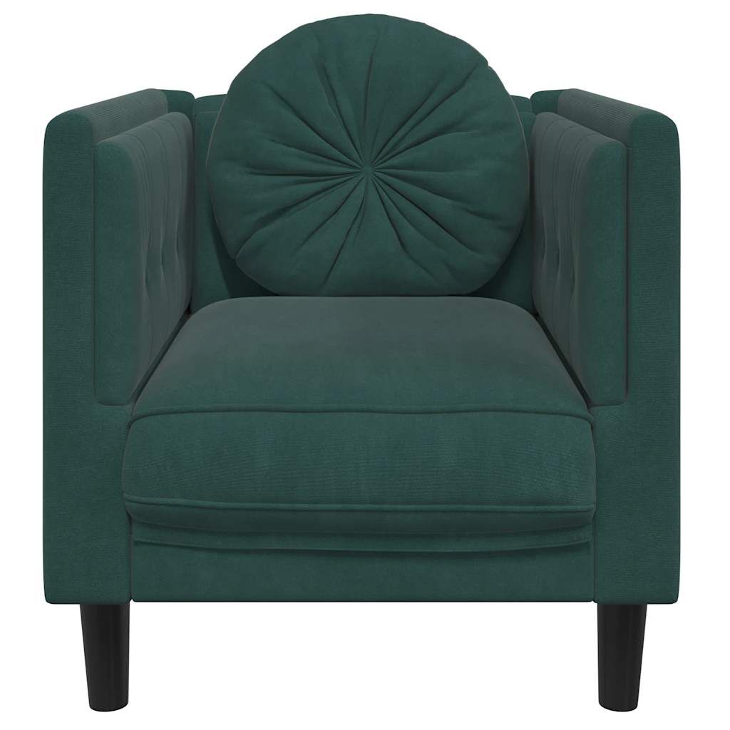vidaXL Sofa Chair with Cushion Dark Green Velvet