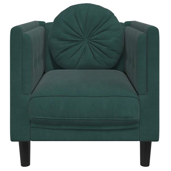 vidaXL Sofa Chair with Cushion Dark Green Velvet