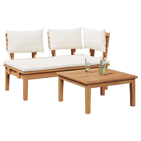 vidaXL Garden Bench 2 pcs Brown Solid Teak wood
