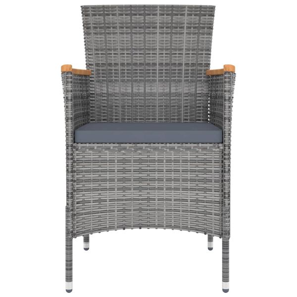 vidaXL 11 Piece Garden Dining Set with Cushions Grey