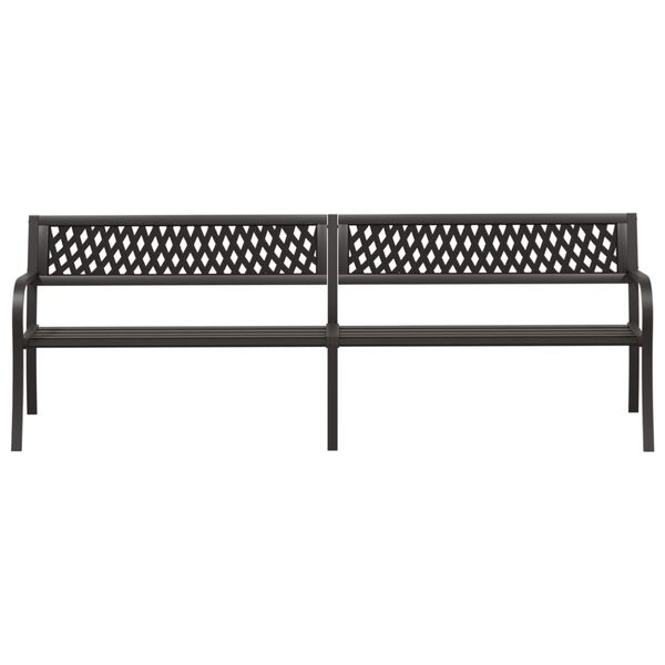 vidaXL Twin Garden Bench 246 cm Black Steel