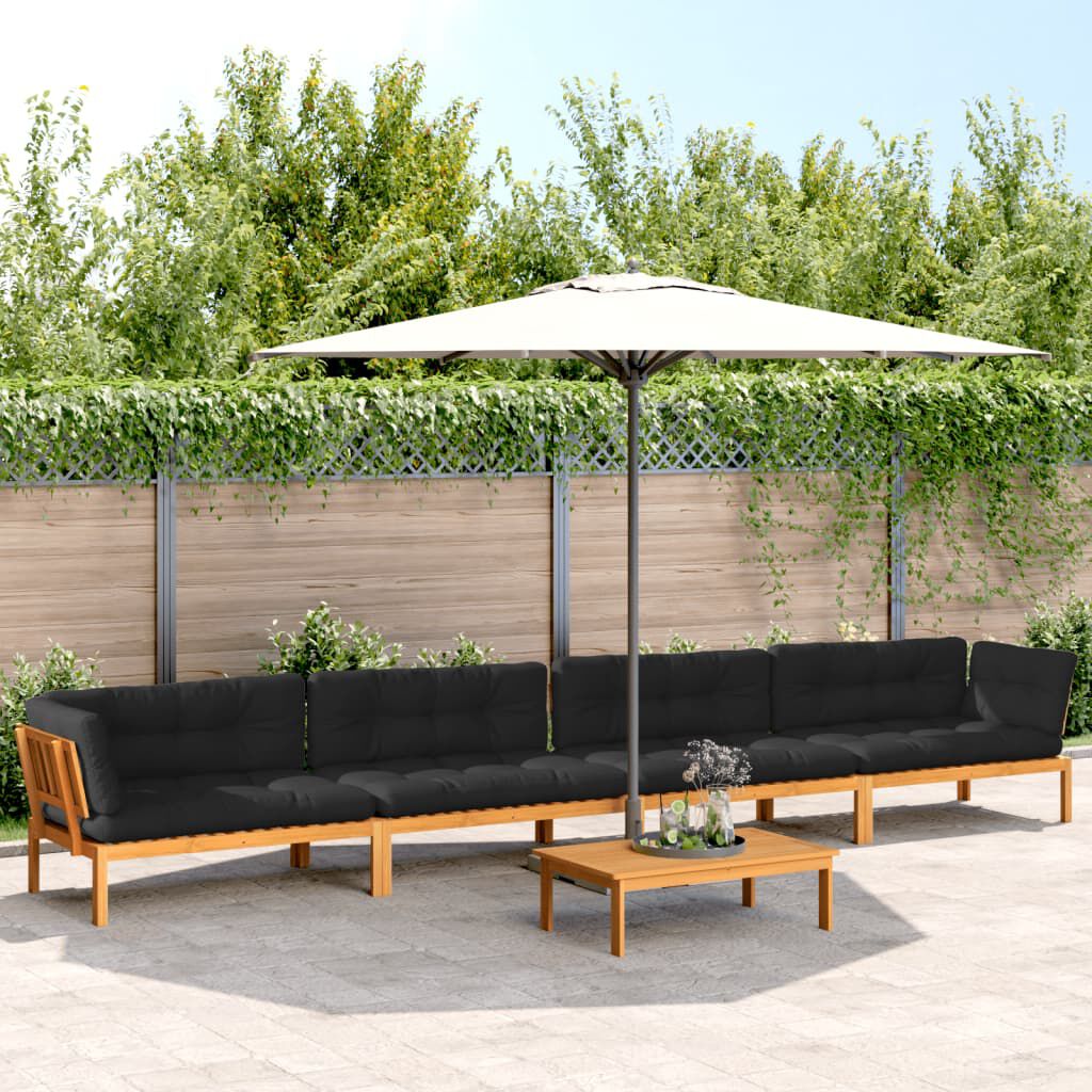 vidaXL 5 Piece Garden Pallet Sofa Set with Cushions Solid Wood Acacia