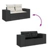 vidaXL 8 Piece Garden Sofa Set with Cushions Black Poly Rattan
