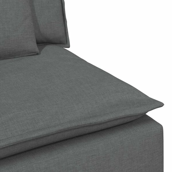 vidaXL Modular Sofa with Cushions Dark Grey