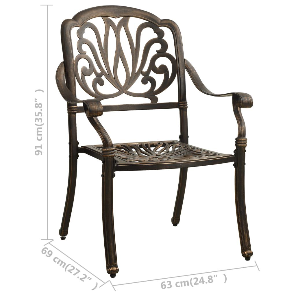 vidaXL 5 Piece Bistro Set Cast Aluminium Bronze