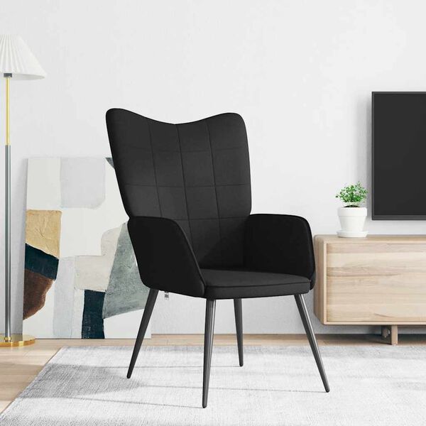 vidaXL Relaxing Chair Black Fabric
