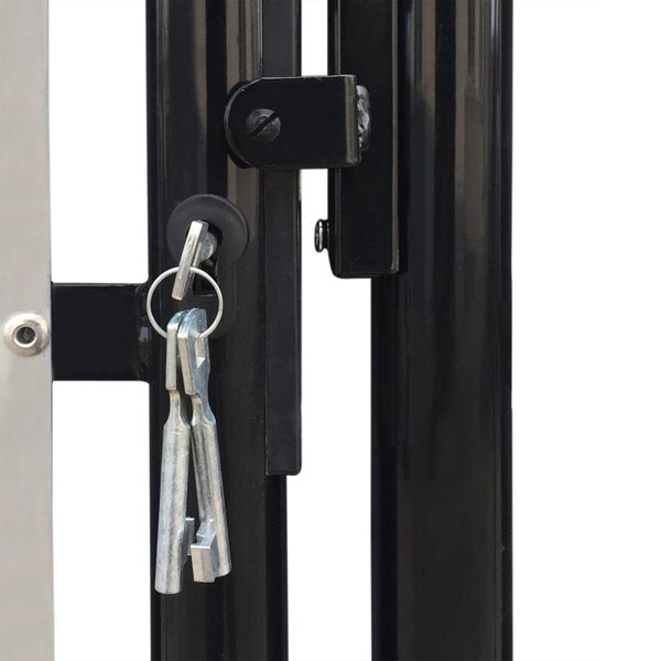 vidaXL Black Single Door Fence Gate 100 x 125 cm