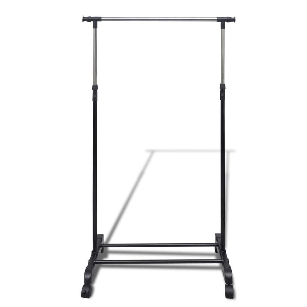 vidaXL Adjustable Clothes Rack 4 Castors 1 Hanging Rail