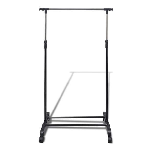 vidaXL Adjustable Clothes Rack 4 Castors 1 Hanging Rail