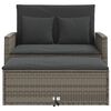 vidaXL Garden Sofa with Cushions 2-Seater Grey Poly Rattan