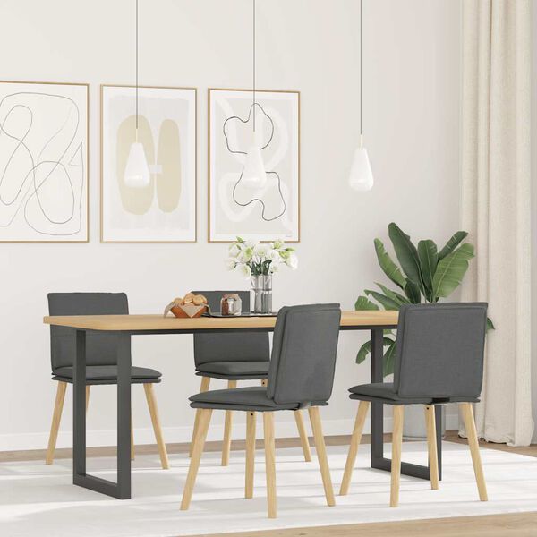 vidaXL Dining Chairs 4 pcs Dark Grey Fabric