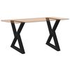 vidaXL Dining Table Legs 2 pcs Black 70x(72-73.3) cm Steel